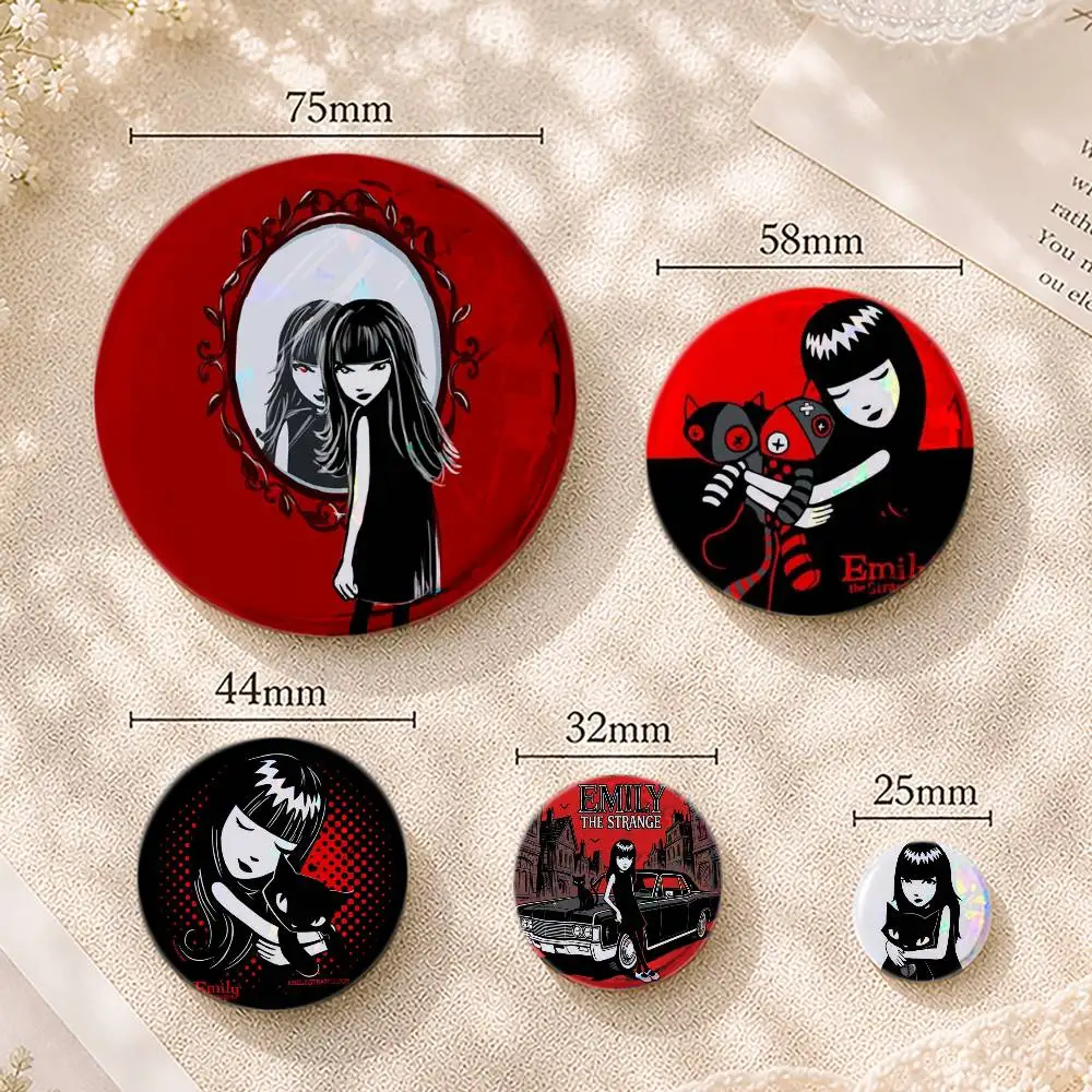Art Of E-Emily The Strange Brooches Cartoon Badge Pins Backpack Hat Accessories Friend Gift
