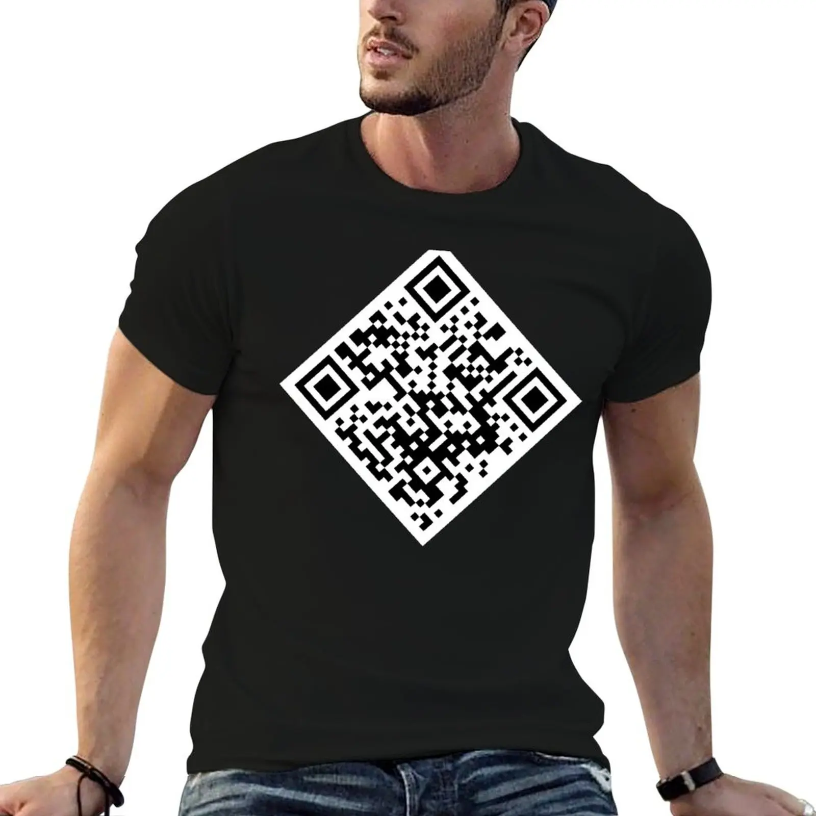 Rick Roll QR code T-Shirt Sun Protective Outdoor Tee Top