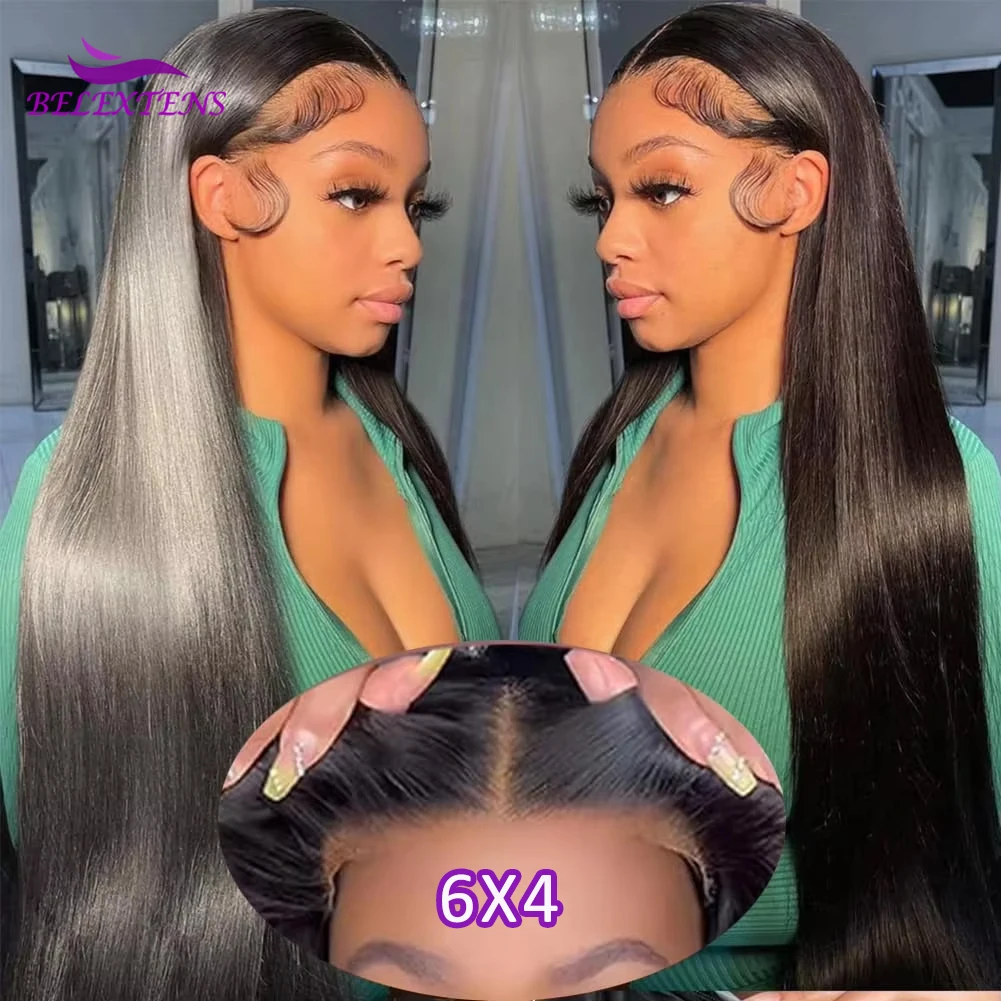 22 inches Glueless Wig Human Hair 6x4 Lace Ready to Wear Glueless Wigs Human Hair Pre cut Pre plucked for Women 3 Day Delivery