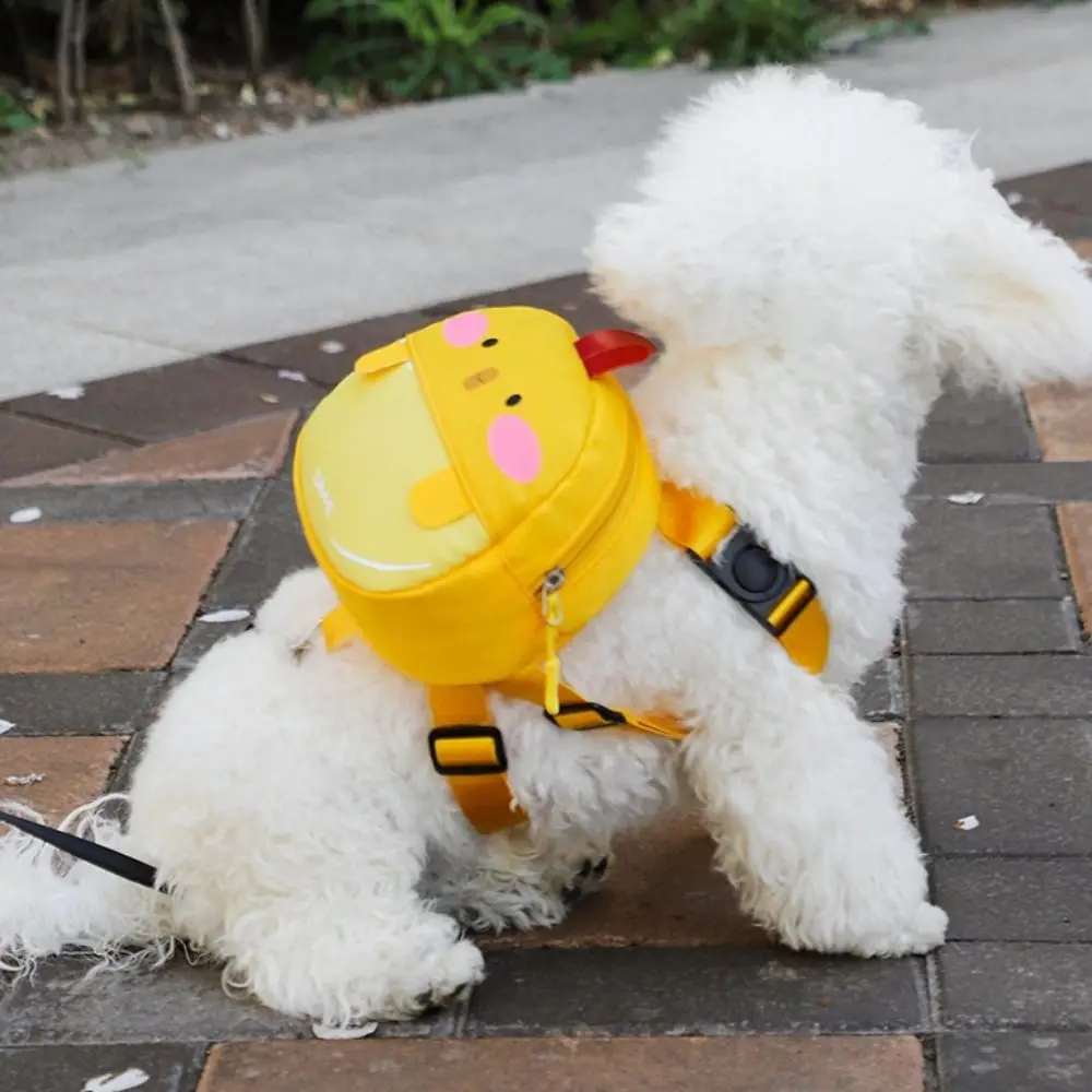 

Bee Frog Design Dog Backpack Cartoon Oxford Cloth Dog Snack Bag Convenient Portable Pet Waist Bag Outdoor Travel