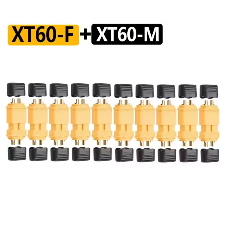 40 Stück XT60 Stecker und Buchsen Kabelverbinder Adapter mit Schutzhülle für RC-Akku, Auto, Flugzeug