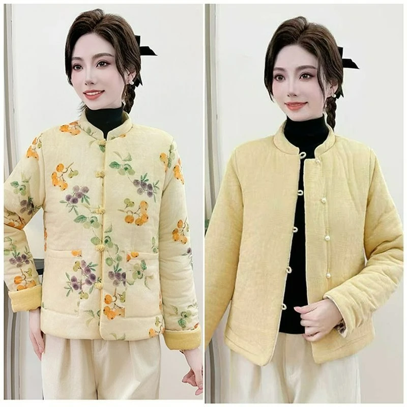 

Winter 2026 Cotton Jacket Double-sided Wear Long Pile Cotton Warm Foreign Air Plate Buckle Cotton Jacket Clothes Thickened