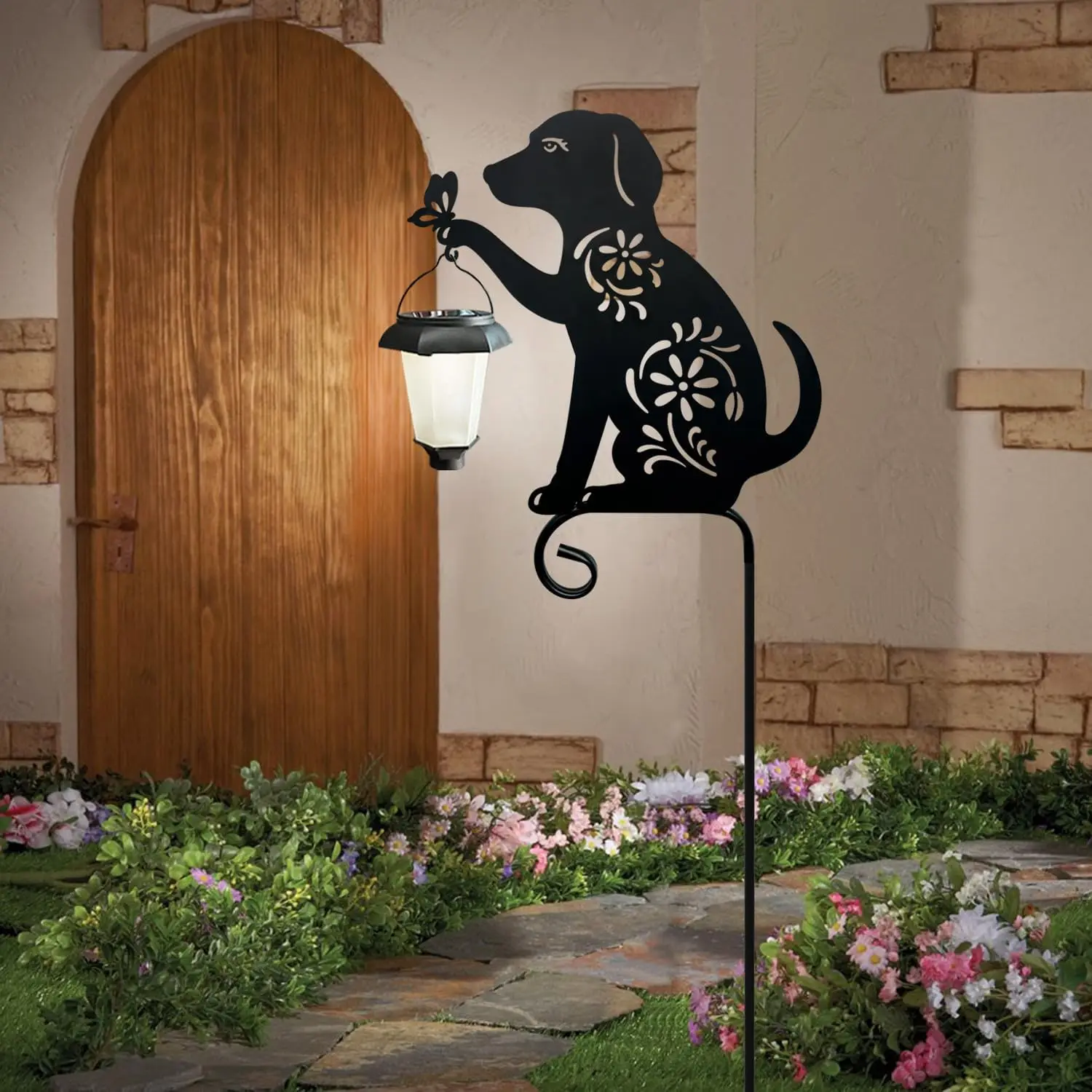 

Solar Lights Outdoor Clearance, Cat Dog Garden Oranments Outdoor Decor for Pathway Lawn Patio, Metal Garden Art, Idea Gifts