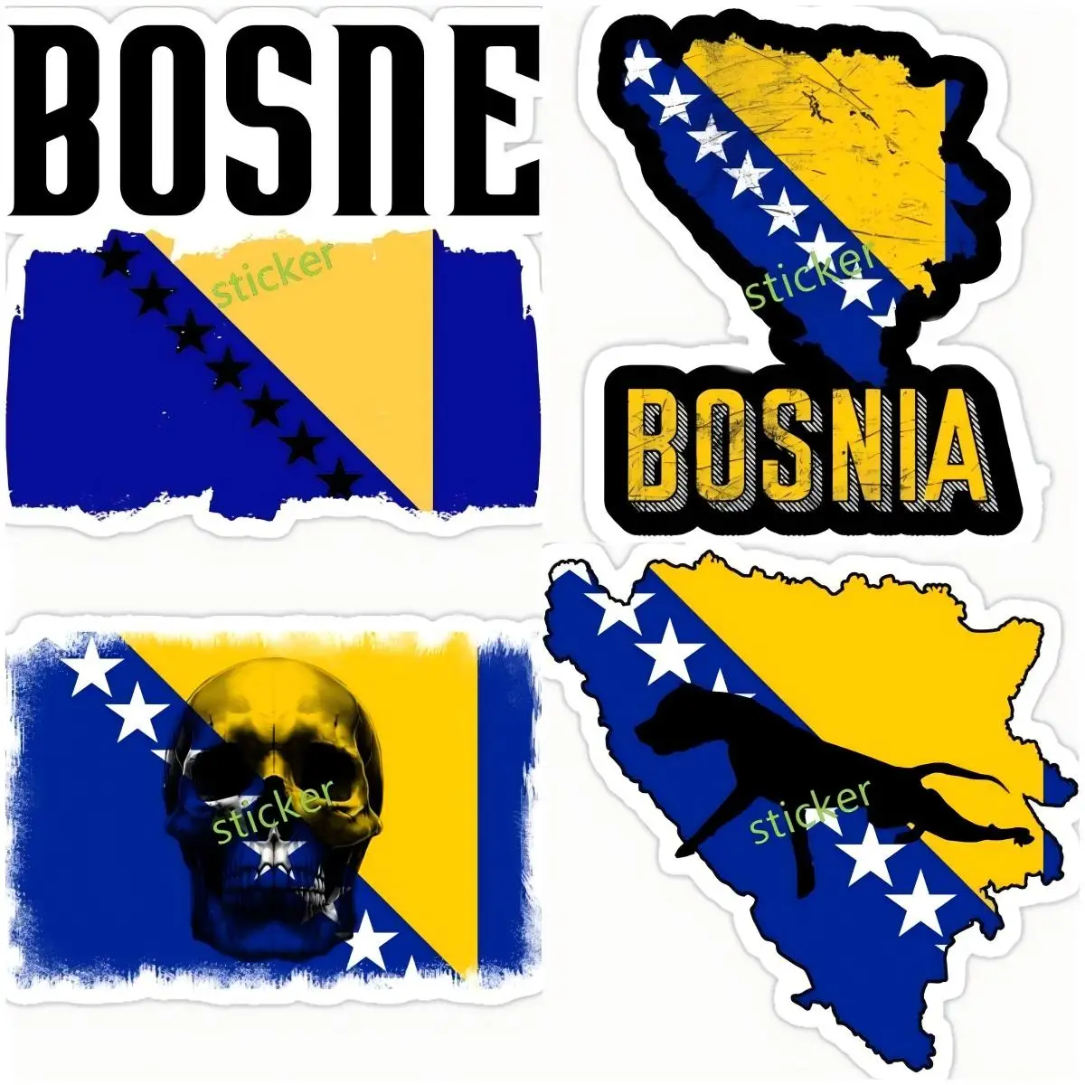 

Bosnia And Herzegovina Flag Decal Waterproof Sunscreen Glue Sticker Bumper Caravan Car Styling
