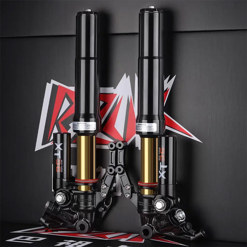 BZUK XT36 Inverted Nitrogen Cylinder Front Shock Absorber Installation Size 395mm, Suitable for General Motorcycles