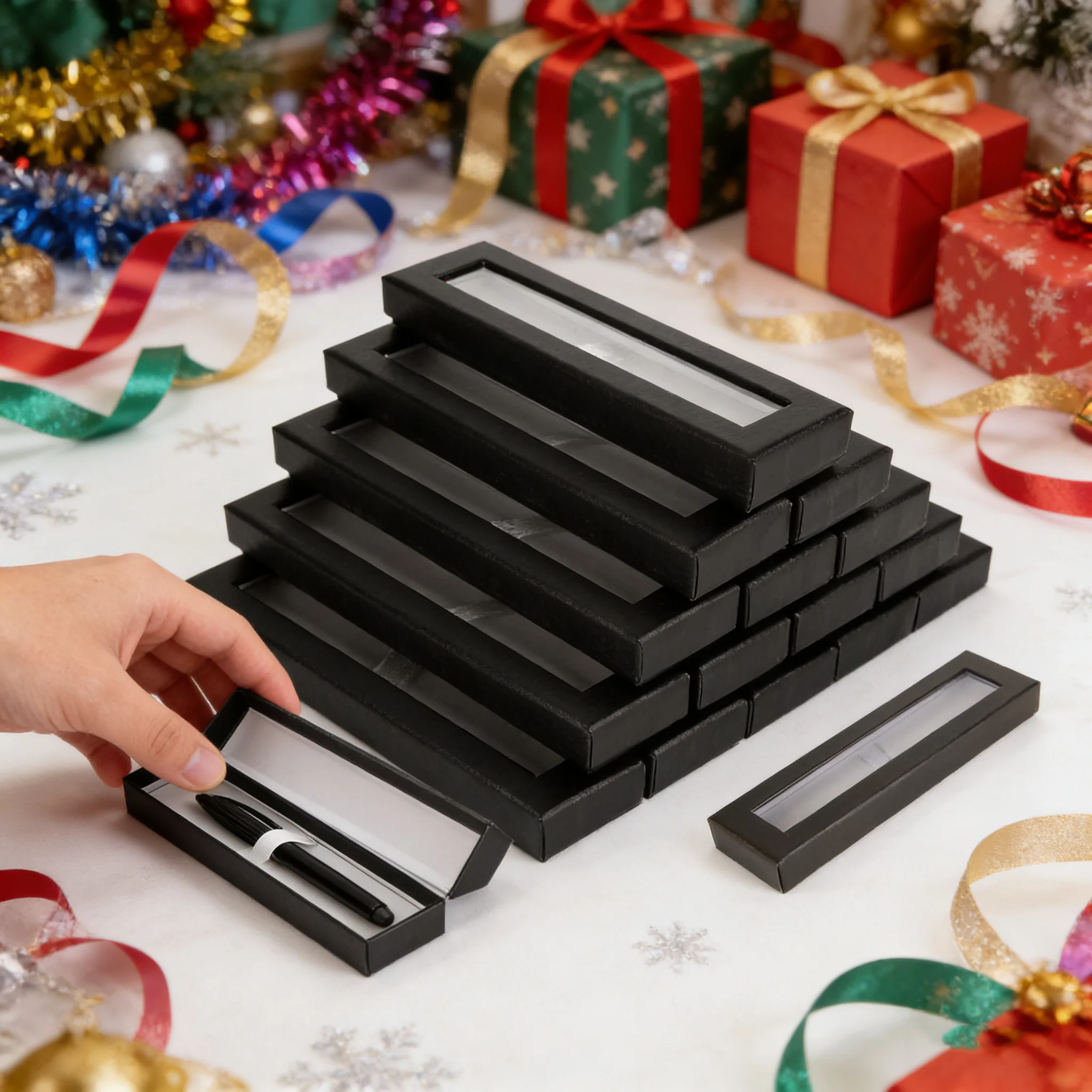 50-pezzi-eleganti-astucci-per-matite-in-carta-con-finestra-trasparente-scatole-regalo-per-penne