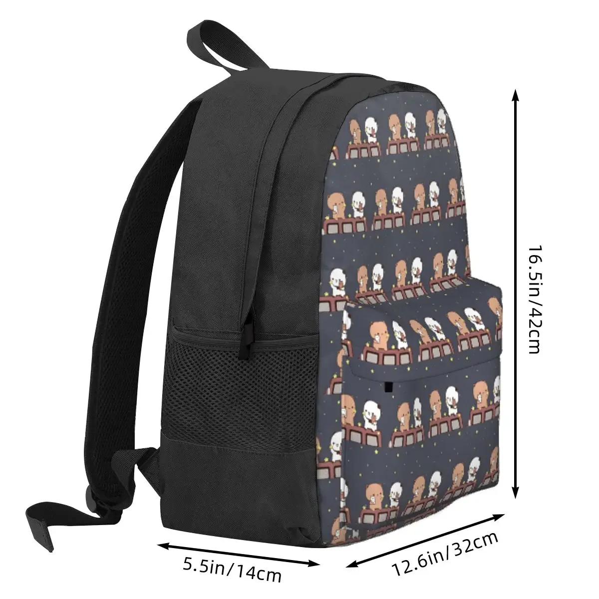 Bubu And Dudu Watching The Moon Togethe Backpack Daypack Large Capacity Boy Girl BookBag School Bag Shoulder Bags for Men Women