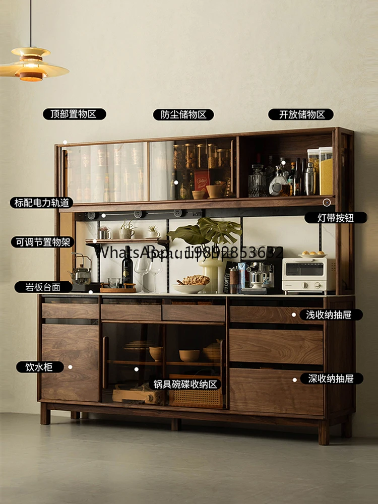 FF North American black walnut against the wall Solid wood Storage wine cabinet Storage wall side cabinet