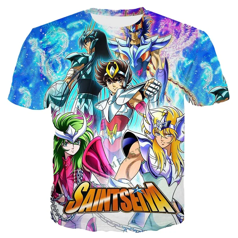 Anime Saint Seiya T-shirt Men Women 3D Printed Novelty Fashion T Shirt Hip Hop Streetwear Casual Oversized Tops New Clothing