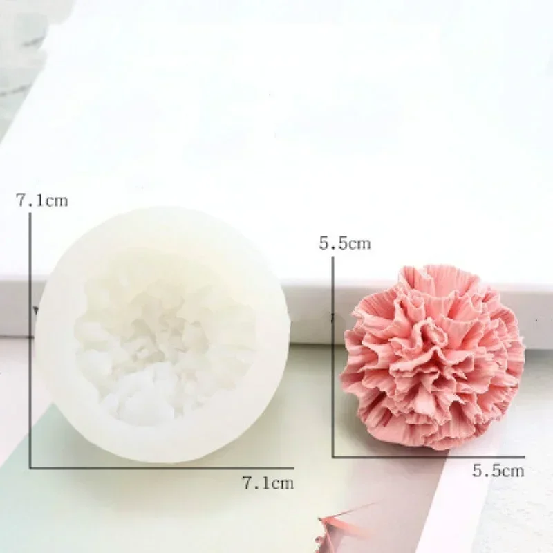 3D Flower Carnation Silicone Mold Car Decor Flower Mold Homemade Aromatherapy Plaster Mold Handmade Soap Diy Diffused Stone Mold