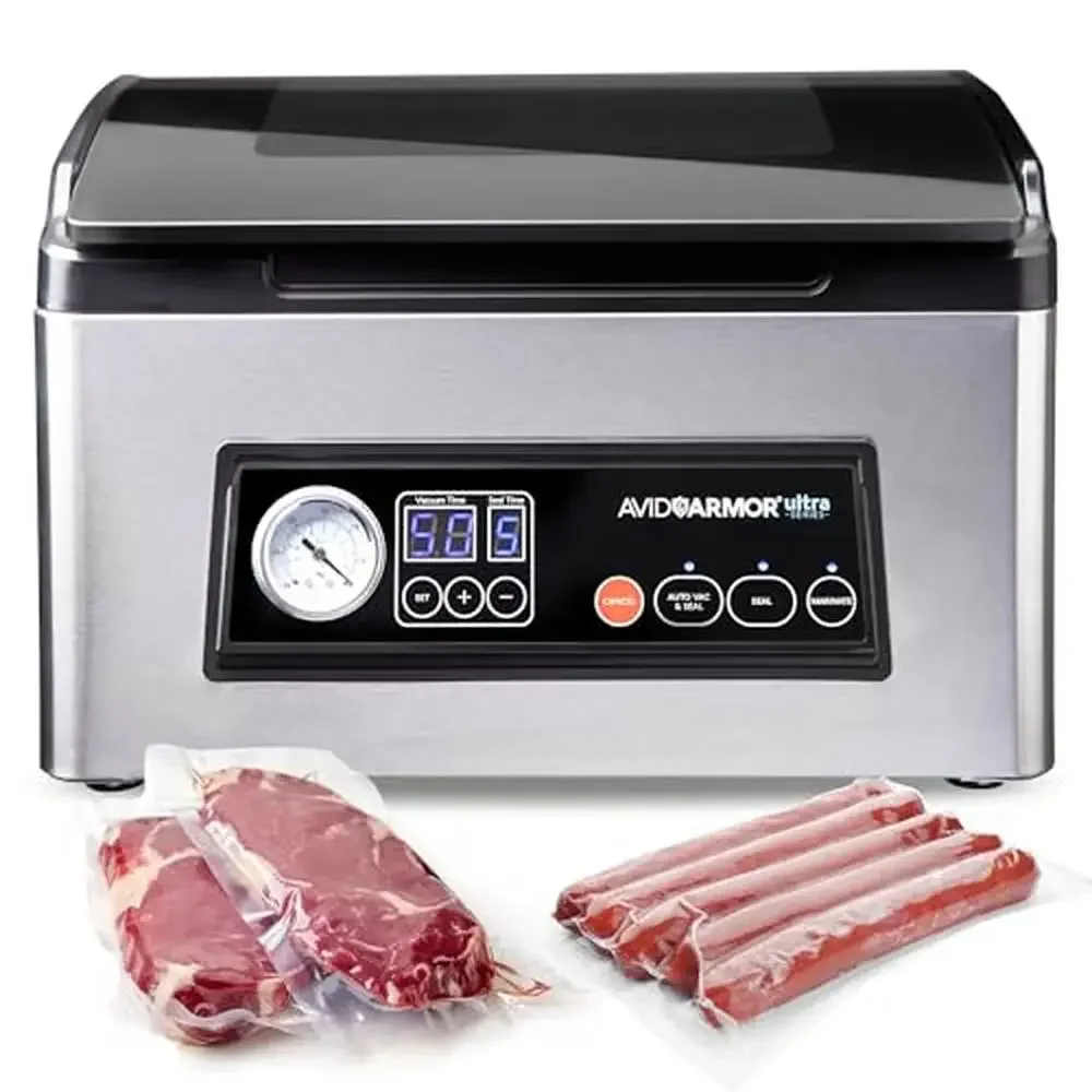 Premium High-Performance Vacuum Chamber Sealer Machine Leak-Free Sealing Marinating Made Easy Easy-to-Use Sleek Compact Design