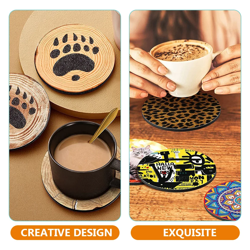 

24 Pcs Sublimation Coaster Blank Coasters Table Mats for Circle Blanks Heat Transfer Cup Round