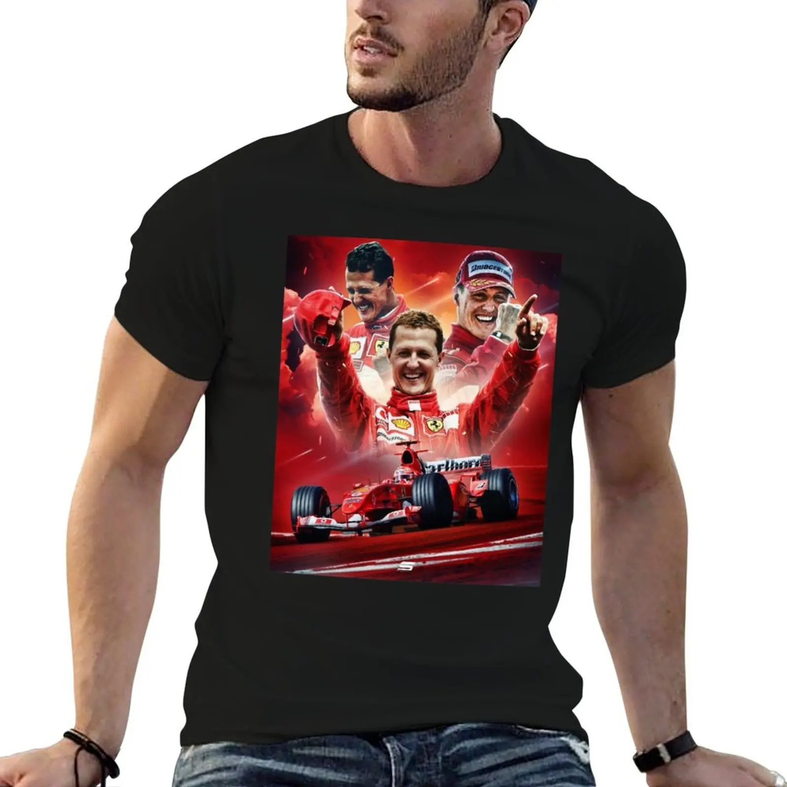 

prints shirt MICHAEL cotton SCHUMACHER tshirt man with shirts anime t T-Shirt t heavy