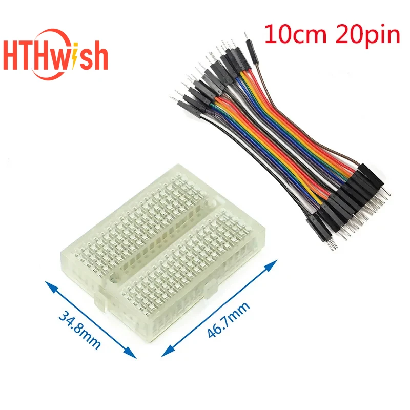 1set DIY Kit SYB-170 Transparent Breadboard Protoboard Mini 170 holes Universal Solderless Test board Male to Male dupont Line