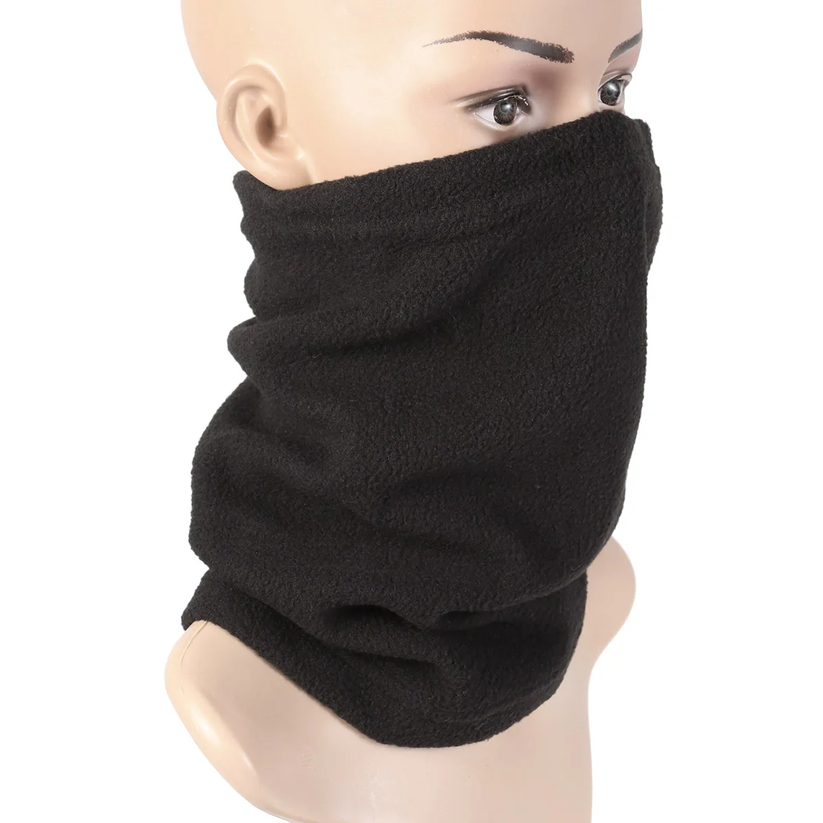 

Thick Neck Gaiter Scarf Face Mask Hood Ear Headband Comfortable Stretchy Fleece Winter Beanie Balaclava Dual Use For Men Women