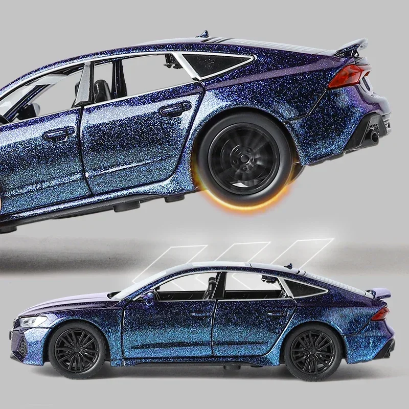 1:32 Audi RS7 Sportback Model Samochodu z Odlewu Stopu Metalu dla Dzieci Chłopiec Zabawka Metalowa Prezent Urodzinowy Miniaturowy Samochód Dekoracja Domu