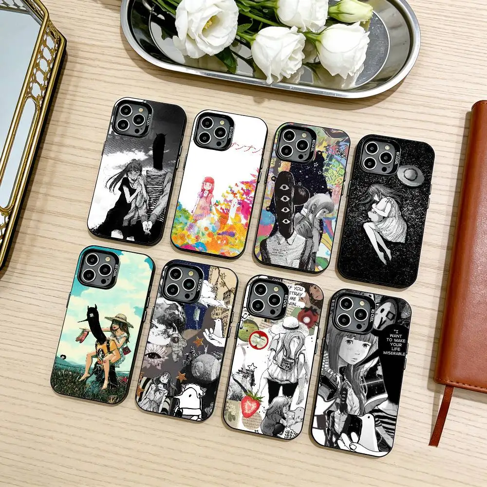 

Goodnight Oyasumi Punpun Phone Case For iPhone17,16,15,14,13,12,11 Plus,Pro Max Black Candy silver phone case