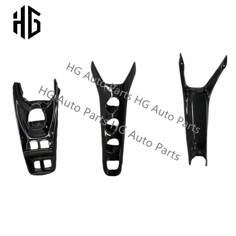 Copertura del pulsante di controllo centrale per auto in stile OEM in fibra di carbonio a secco per Ferrari 488 GTB/Spider LHR Accessori interni per controllo centrale