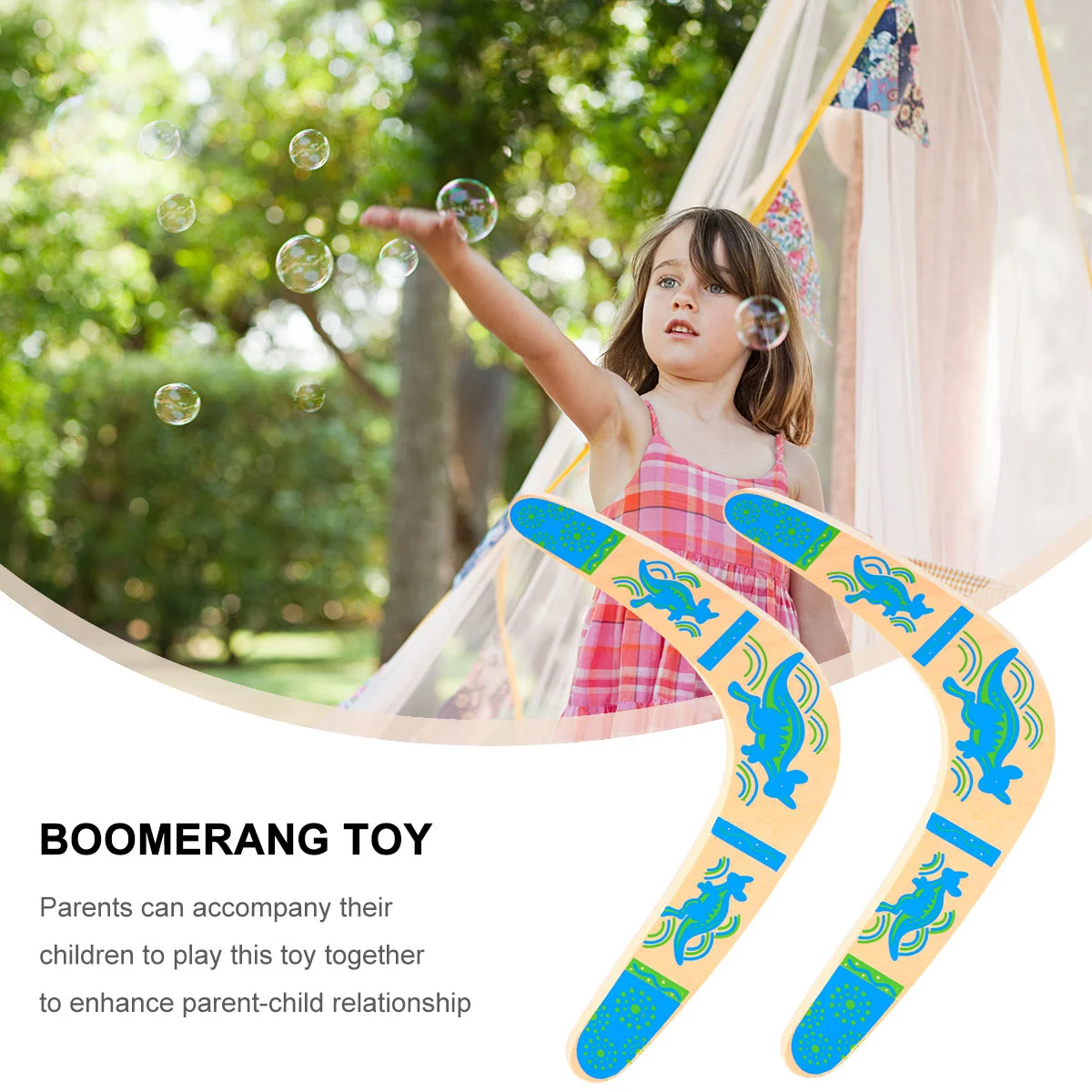 2 pçs brinquedo ao ar livre brinquedos das crianças playset de madeira boomerangs esportes