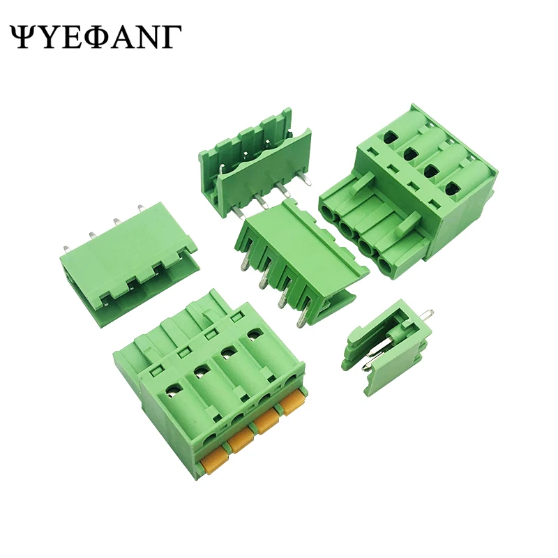 2sets 2EDGKD 2/3/4/5/6/7/8 Pin 5.08mm Spring Plug-in Screwless Pluggable PCB Terminal Blocks Connector