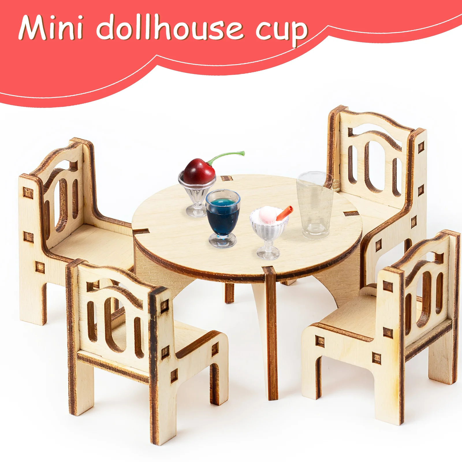 12 Pcs Mini Food Toy Cup Fun Fridge Dollhouse Cups for Dolls Drinking Glasses Beer Desserts Small