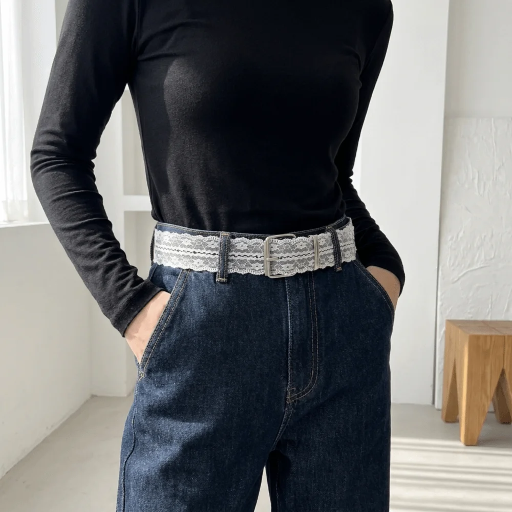 Fashion Floral Lace Waistband Adjustable Korean Style Waist Belt Waist Strap Y2K Dress Jeans Belt Daily