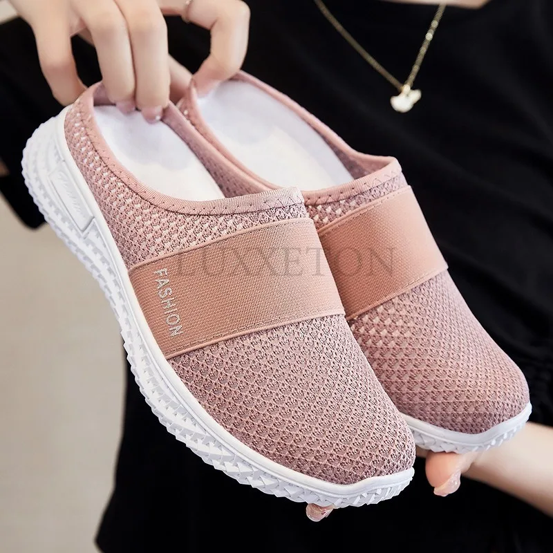 Women\'s Casual Flats Shoes Breathable Mesh Lazy for Ladies Walking Light Comfortable Outdoor Female Flats