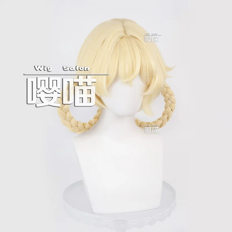 Nuevo personaje Jahoda Cosplay peluca 30cm peluca corta dorada clara Anime pelucas sintéticas resistentes al calor para fiesta de Carnaval de Halloween