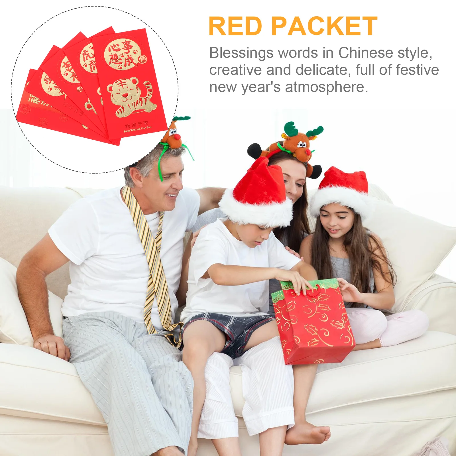 

30pcs New Envelopes Chinese Tiger Year Money Pockets Creative Design Light Weight Easy Carry For Spring Festival