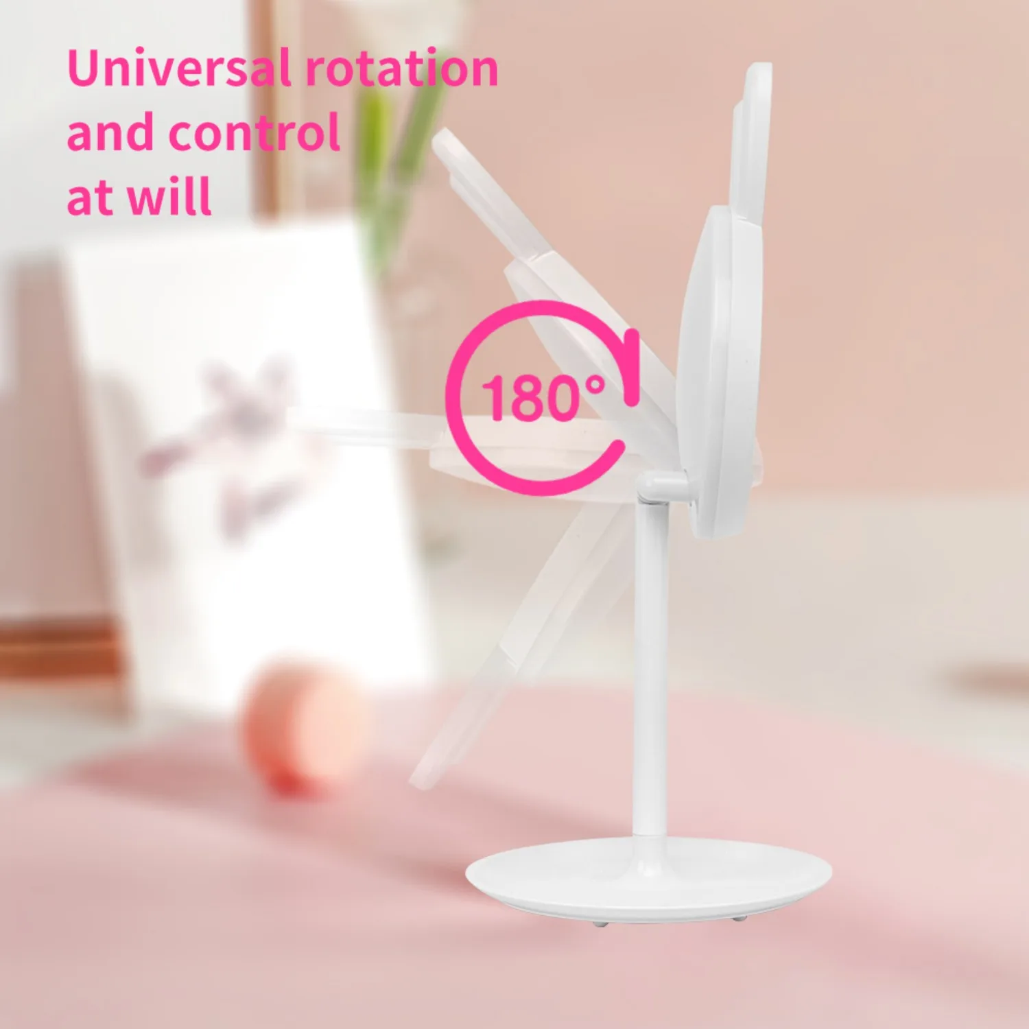 Kaninchenförmiger LED-Schminkspiegel – 3-stufige Dimmung, Hintergrundbeleuchtung und 180 °   Rotation, wiederaufladbar mit magnetischem Minispiegel