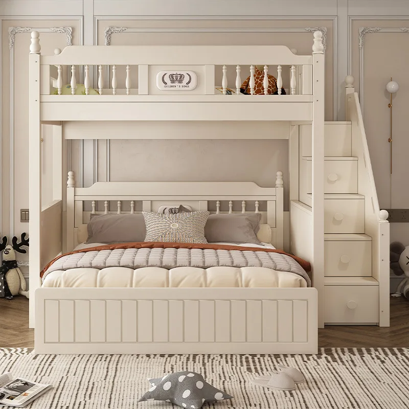 أسرة علوية وسفلية متداخلة، أسرة عالية وسفلية، سرير مرتفع للأطفال، موفر للمساحة، صلب