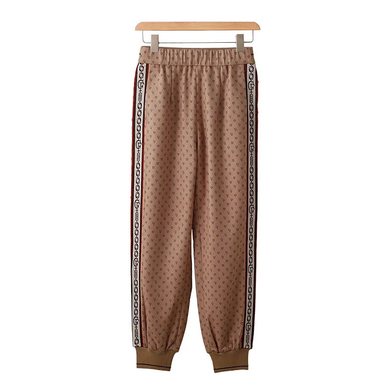

High Waist Winter New Women's Love Letter Heart Cuffed Nine Points Pants Casual Commute Style Polyester Blend Elastic Fiber