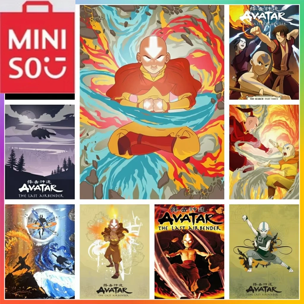 MINISO الصورة الرمزية آخر Airbender الكلاسيكية أنيمي ألواح تلوين حرفية لامعة غرزة فسيفساء التطريز ديكور المنزل 5D DIY بها بنفسك الفن الحفر الكامل