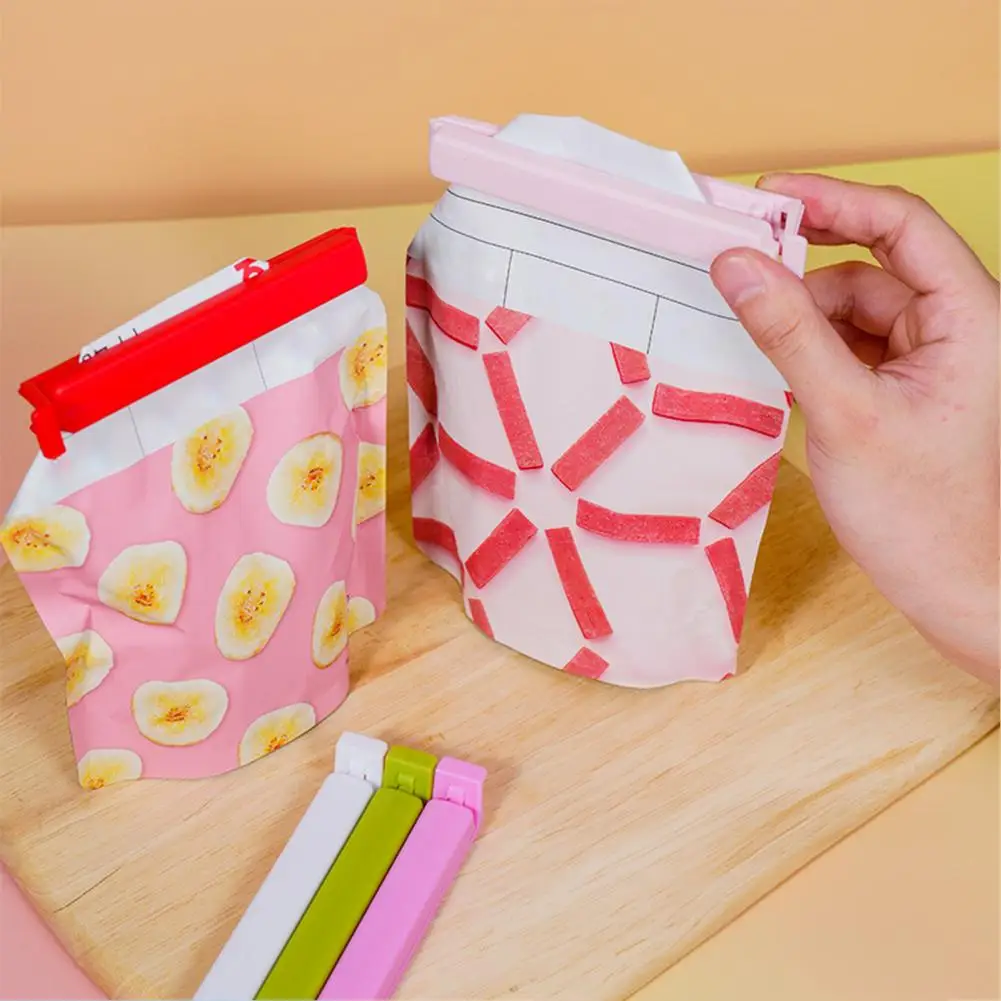 

5Pcs Food Bag Sealing Clips with Silicone Seal Reusable Airtight Clamps for Chips Snacks Tea Leaves Kitchen Storage Organizer Ai