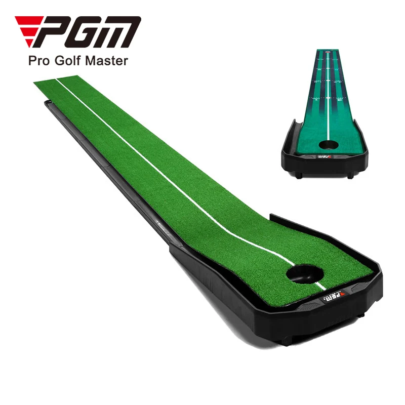 

PGM Slope Adjustable Indoor Golf Putting Trainer Mat with Automatic Ball Return Track