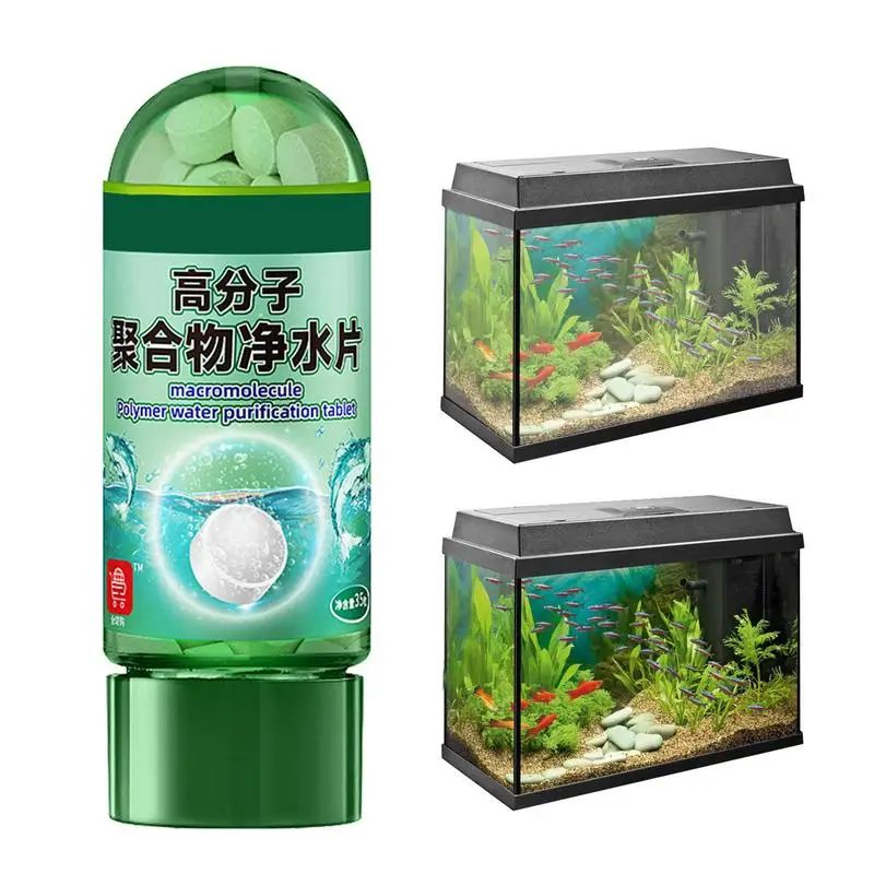 Water Purifying Tablets 1 Bottle Fast Water Purification Tabs Fish Supplies Potable Aqua Tablets Natural Fish Tank Accessories