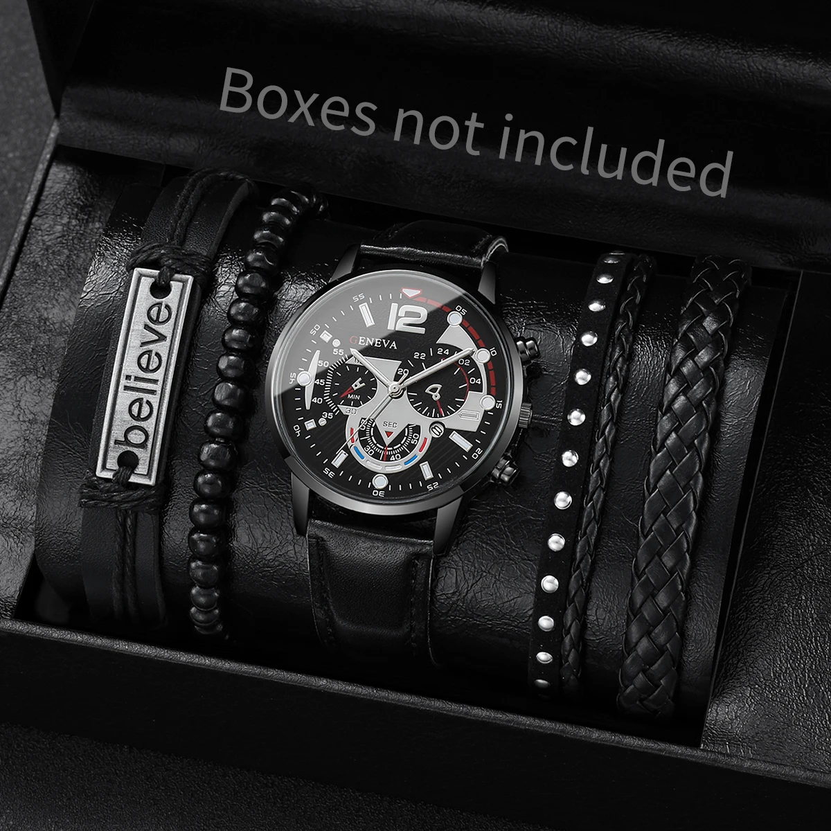 

Комплект мужских деловых ремешков для часов 4/5, модные мужские кожаные часы (без коробки)