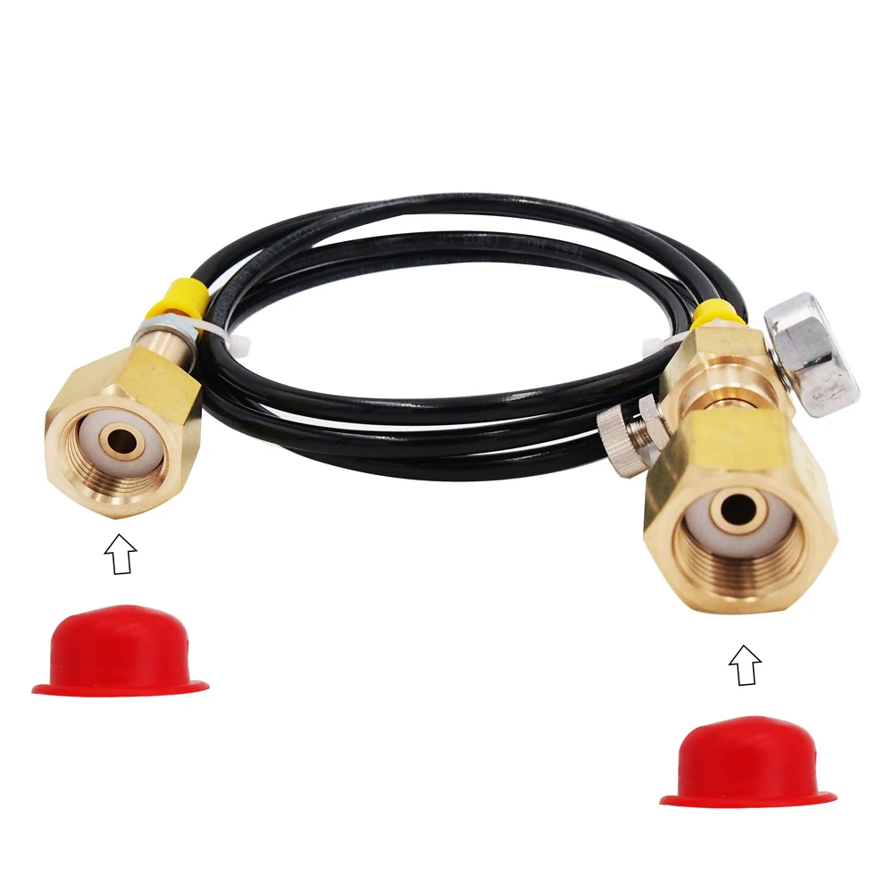 Imagem -02 - Estação de Recarga de Co2 e Tanque de Argônio Transferência de Carga Co2 Tanque Estação de Transferência 1.5m 5ft Mangueira W21.814 com 250bar Calibre Bomba Rpv Adaptador