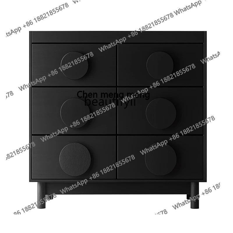 

Simple and modern solid wood six-chest cabinet, bedroom storage cabinet, antique style, household living room cabinet H