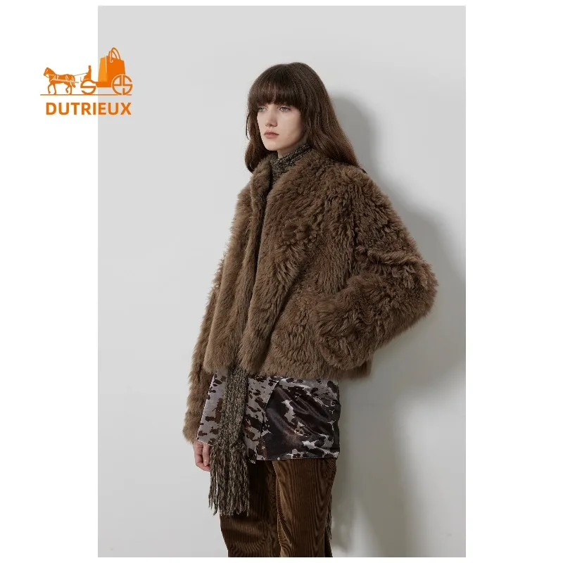 2025 New Winter Women's Fur Loose Short Fur Coat, 100% Mink Fur, Casual Soft and Comfortable Thick Warm Women's Jacket