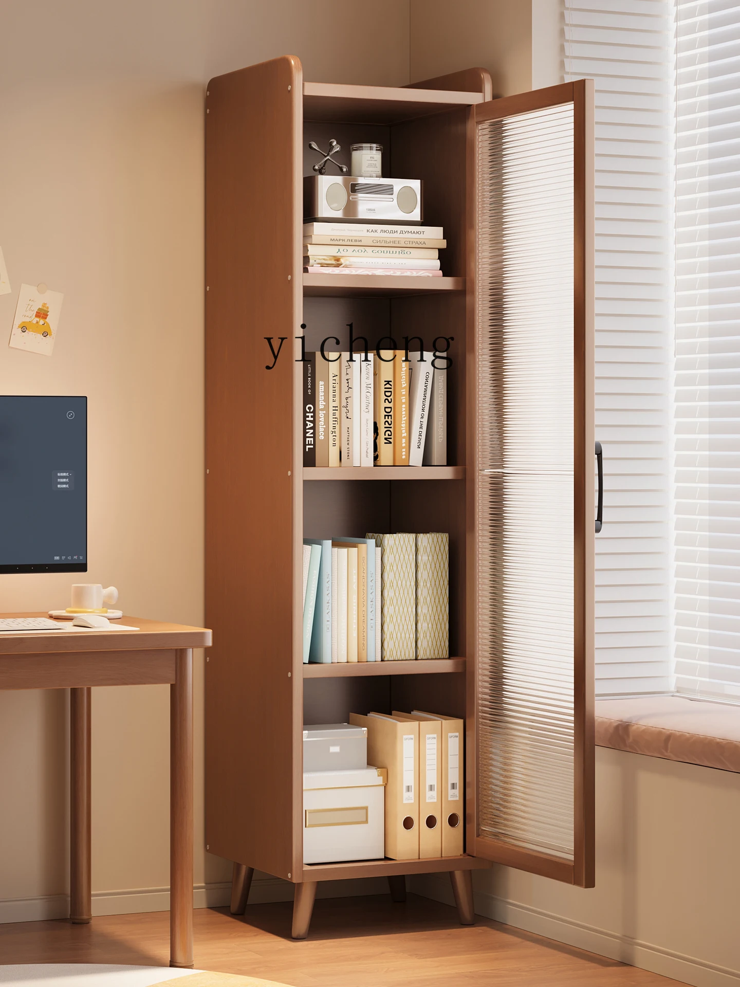 

ZYA Floor-standing Storage Rack Home Bookshelf Storage Display Cabinet Wall-mounted Study Storage Cabinet