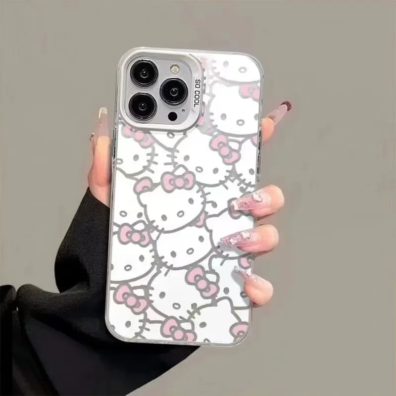 Sanrio Full Screen Hello Kitty Is Suitable for Apple 14 Pro Phone Case Iphone 15 Promax Cute Niche Soft Girl Soft Shell