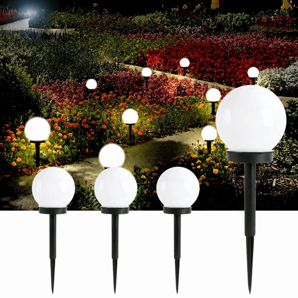 4pcs Solar Powered LED Outdoor Ground Light Waterproof LED Bulb Light Solar Street Lamp Solar Garden Light Garden Decoration