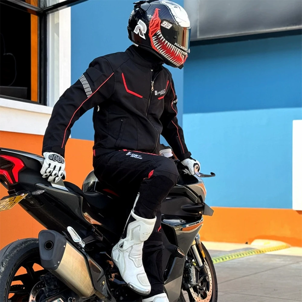 

Waterproof Moto Motocross Jacket Motorcycle Jacket Men's Motorbike Riding Clothing Black Chaqueta Moto With Protective Gear