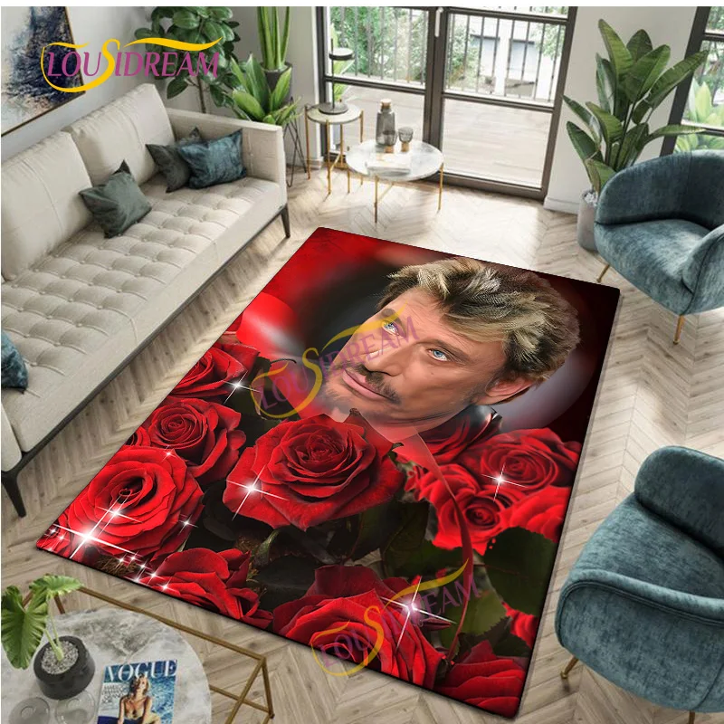 French singer Johnny Hallyday music pattern living room decoration non-slip bedroom tatami mat kitchen bathroom room carpet