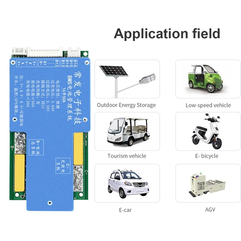 

16S 48V Lifepo4 BMS Battery Protection Board Same Port With Equalization Temperature Control Overcharge Protection