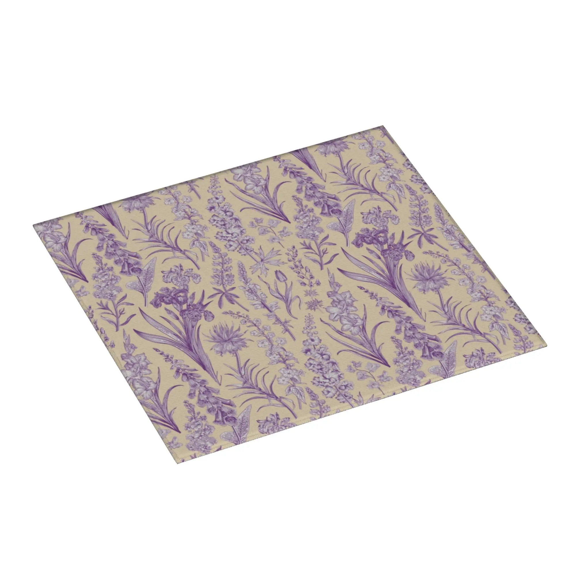 Drying Mat For Kitchen Purple Flower Toile De Jouy Inspired Water Absorbent Waterproof Reusable Kitchen Counter Protector Mat