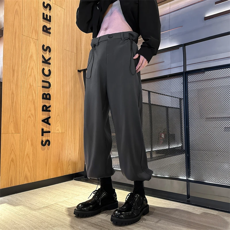 

LAPPSTER-Youth Y2k Baggy Japanese Streetwear Sweatpants 2023 Wide Leg Joggers Pants Korean Fashion Elastic Black Stacked Pants