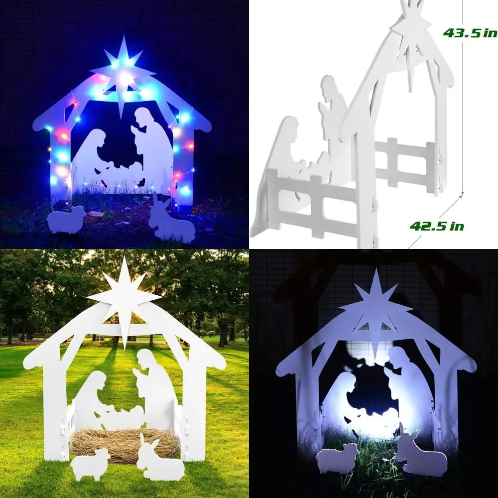 

Durable PVC Outdoor Nativity Scene, Weatherproof Holy Family Lawn Decoration, Christmas Yard Display for Church and Home