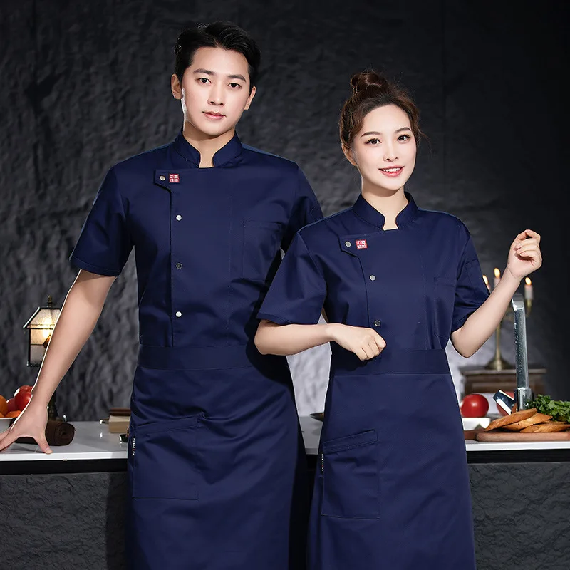 

Hotel Restaurant Kitchen Work Uniform Short Sleeve Chef Jacket Bakery Pastry Chef Summer White Kitchen Coat
